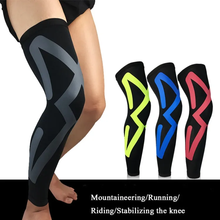 1pair  Sports Knee Pads Compression Elastic Protective Thigh And Calve Cover, Specification: L (Black / Red)