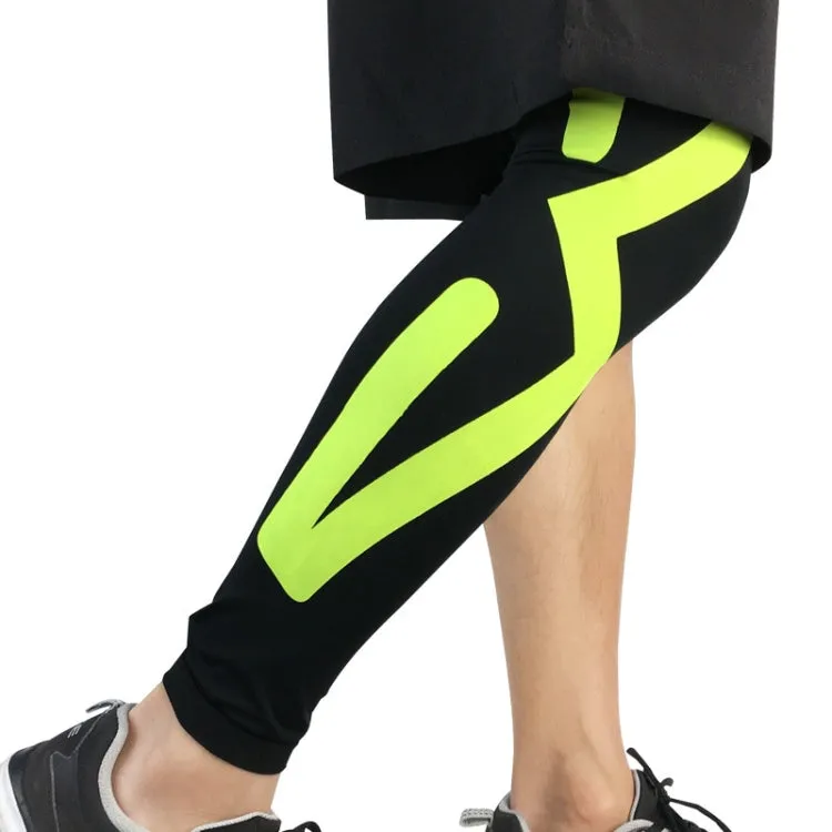 1pair  Sports Knee Pads Compression Elastic Protective Thigh And Calve Cover, Specification: L (Black / Red)
