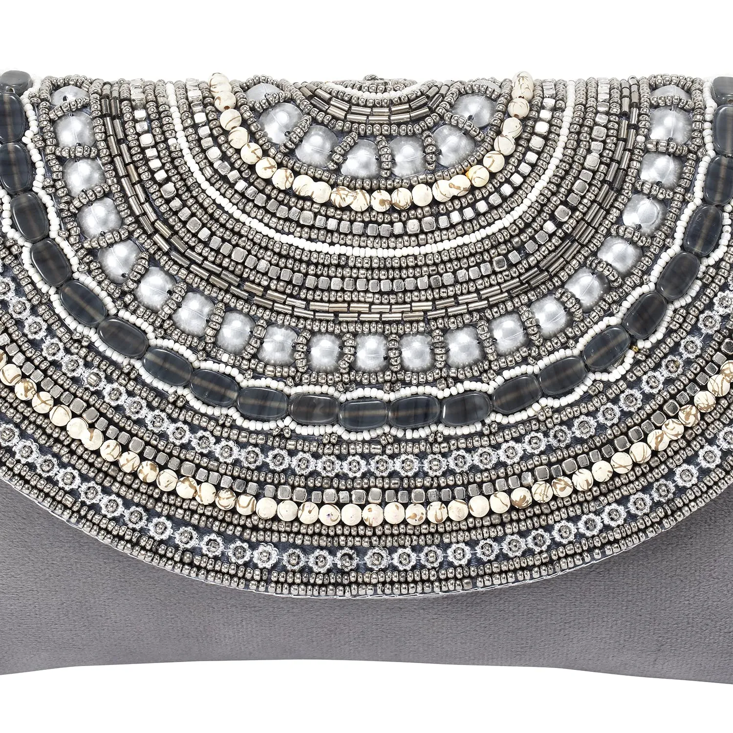 Peora Clutch Purses for Women Wedding Handmade Evening Handbags Party Bridal Clutch (C12GRY) Grey